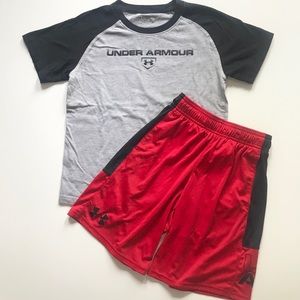 Boys Under Armour Shirt and Shorts Set Size Small 7